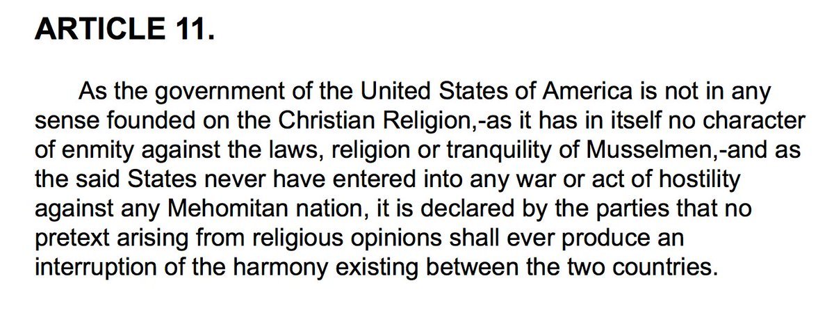 Docology's tweet photo. @kenolin1 I wonder if Jacob ever read the Treaty of Tripoli, ordered by George Washington, ratified unanimously by the Senate and signed by John Adams. "As the Government of the United States of America is not in any sense founded on the Christian religion".. https://t.co/ZlXfV6FgpG