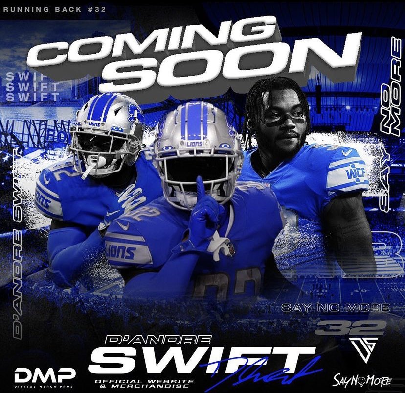 🚨 Official website & merchandise of D’Andre Swift (@DAndreSwift) coming soon! #Detroit #Lions #LionPride