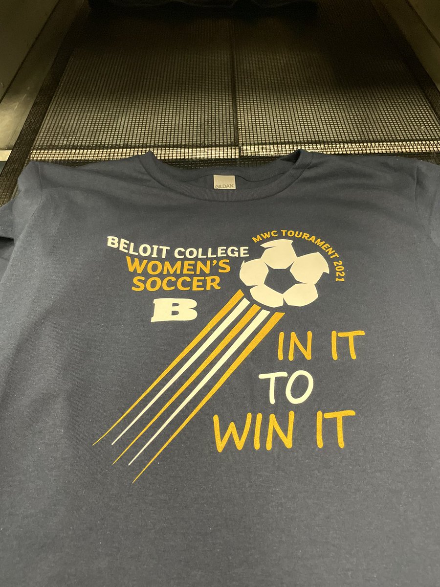 BrodieTrophy's tweet photo. The @Beloit_College Women’s Soccer Team got these sweet t-shirts created by @BrodieTrophy to commemorate their run to the MWC Tournament.. Good Luck this Weekend BUCS! #iBelieve #TitleHunting #brodietrophynation @Bucs1889 https://t.co/vviyorLx8V