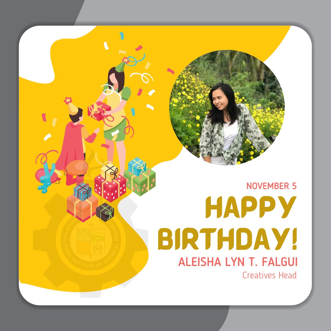 addujpiche's tweet photo. ๐๐ฎ๐ฝ๐ฝ๐ ๐๐ถ๐ฟ๐๐ต๐ฑ๐ฎ๐ to JPIChE's Creatives Team Head, Aleisha Falgui ๐
A very GAHOT and SUPER HAWD creatives head, consistently producing the best pubmats! We wish you all the best in your fam and acads. You did well this sem! God bless ๐ฅฐ
Enjoy ๐
#BuildingExChEllence https://t.co/G3noklwnvk