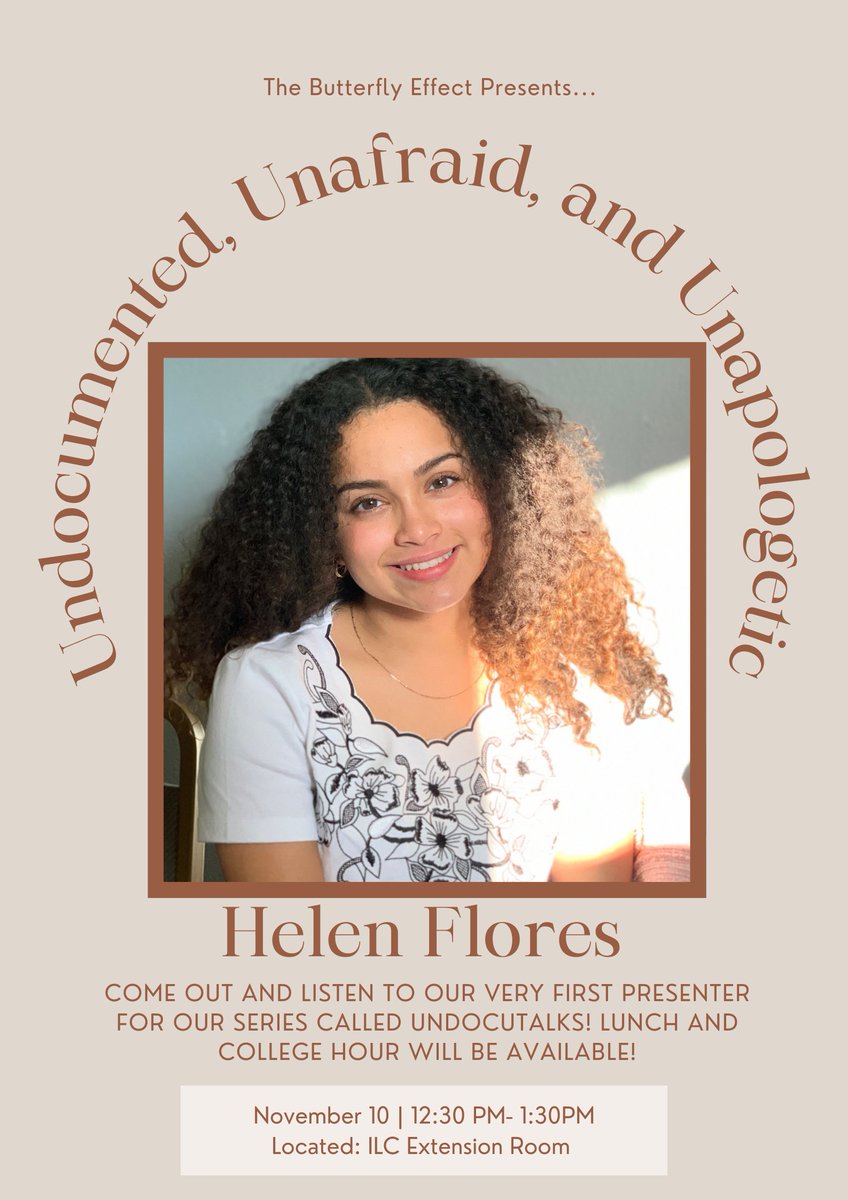 FCAP_2021's tweet photo. For UndocuAlly week we are happy to promote The Butterfly Effect's Undocumented, Unafraid, and Unapologetic event! Come listen to a student talk about her experience, and don't miss out on the college hour credit!
#FCAP #UndocuAlly #Futurecitizensandallies https://t.co/RF7dZQrFgm