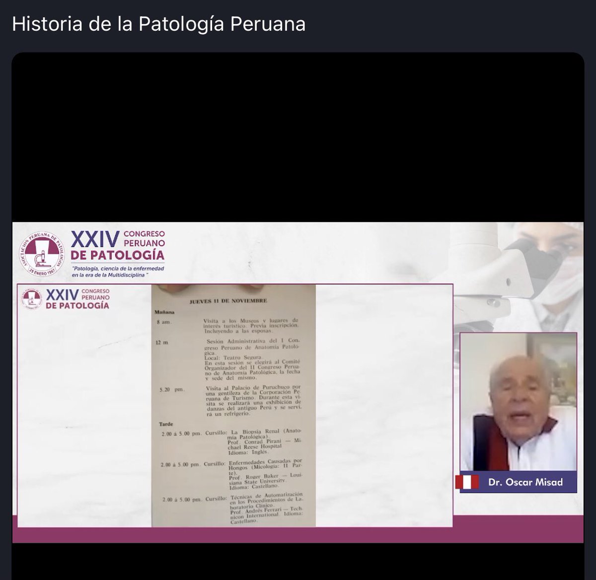 GrisneryMt's tweet photo. Hoy dimos por inaugurado el XXlV Congreso Peruano de Patología 🔬con excelentes expositores quienes resaltaron la historia de la patología en el 🇵🇪Peru , gracias por compartirlo con los participantes.
Mañana continuamos con el bloque de ginecopatologia los esperamos a las 7 pm https://t.co/CjE1FyrTW2