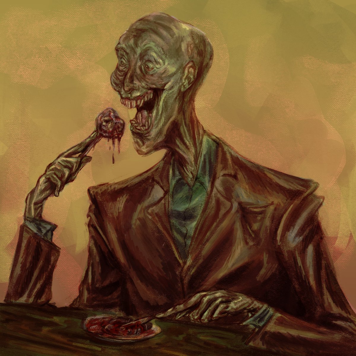 Schwanemannnn's tweet photo. Henry finally get's to eat!
#henryeats #benwheele #myart #digitalart #originalart #horrorart #bodyhorror #digitalartist #digitalpainting #illustration #painting #CLIPSTUDIO #artistontwitter https://t.co/6XfWC0mhkr