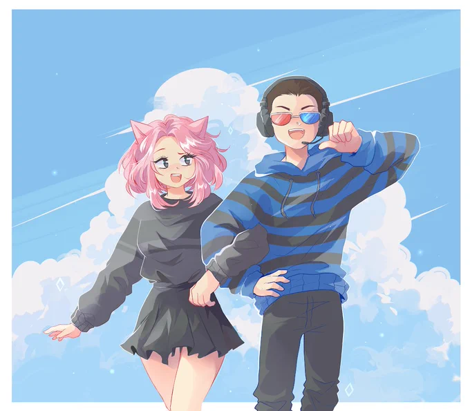 Had the honor of drawing @Nihaachu phone case for her and @JackManifoldTV 🥺☁️!! 