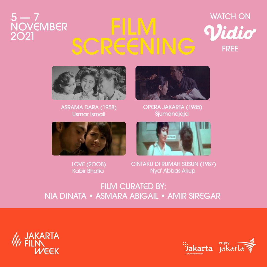 fattahcreative's tweet photo. Road to Jakarta Film Week
 
Sebuah rangkaian acara pra Jakarta Film Week, ditandai dengan penayangan empat film tematik yang menggambarkan Jakarta dari tiga periode waktu, 1950 - 1969, 1970 - 1989, 1990 - 2010: https://t.co/f7ejE4AJBb