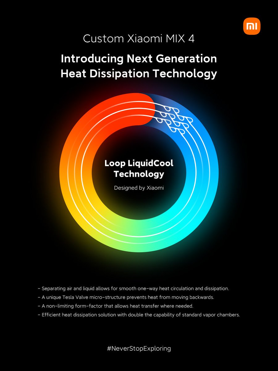 Discover next-generation Loop LiquidCool Technology, which dissipates heat efficiently and intelligently. #NeverStopExploring

Read more here. blog.mi.com/en/2021/11/05/…