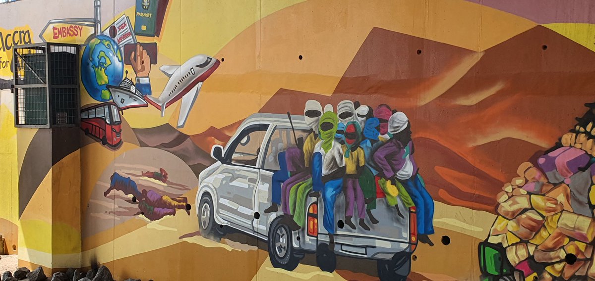 ADiallo2018's tweet photo. Power of #Art #Culture #Creativity to speak truth about #Migration...
Magnificent mural unveiled Circle #Accra
Empowering Youth &amp; Media on #Migration 
'Building Peace in minds of young women &amp; men'
Medasse @AccraMetropolis #Grafittie @ItalyinGhana  @IOMGhana @UNinGhana @moigovgh https://t.co/Ual8cwhiiX