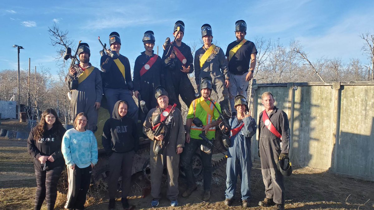 Arbour_Crest's tweet photo. Great afternoon of paintball for the crew at Merrill Dunes today. Going to be some sore legs and bruises tomorrow! #perfectweather #capturetheflag #teambuilding #pulledahammie #redvsyellow #meatgrinder https://t.co/4Mk1NVJkJR