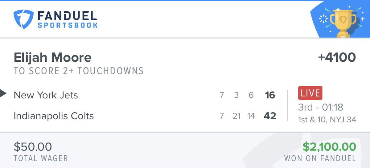 br_betting's tweet photo. We found someone with a bet on the Jets who made money tonight 🥳

(via @ogoL_SugarShane @FDSportsbook) https://t.co/rEoDvU68HS