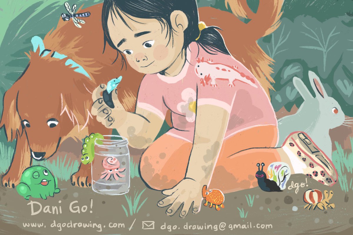 I’m Dani Go, a Filipino-Chinese illustrator that loves drawing silly animals and moments of empathy! Seeking representation for my kidlit focused work! #KidLitPostcard
