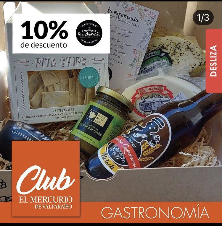 ClubLectoresMV's tweet photo. ¡¡A celebrar el término de semana con un buen picoteo de @emporioquinchamali !!
Encuentralo en:
🌐 https://t.co/4QxG7pX2Fu
📲 @emporioquinchamali 
💬contacto@emporioquinchamali.com
Beneficio: 15 % de descuento para los socios que pidan al menos dos productos https://t.co/hMeDgnyVSg