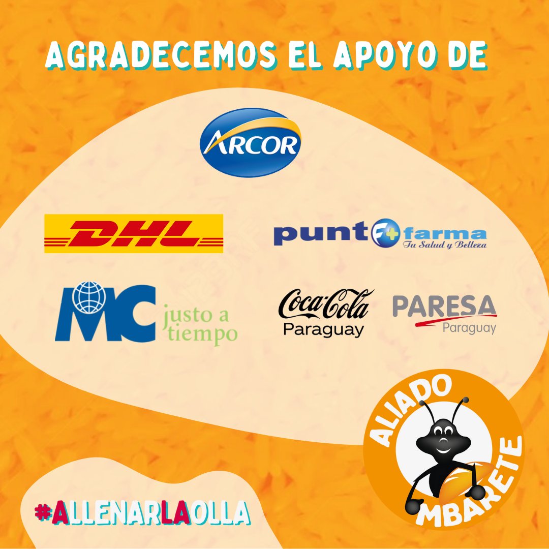 BdA_Py's tweet photo. Gracias a todas las empresas que creen en nosotros y nos ayudan en nuestra misión. Este sábado 06 de noviembre, vamos #aLlenarLaOlla! 🍲 #BancoDeAlimentos #Bda_PY #ColectaDeAlimentos2021 #FoodBanking #Paraguay #SinHambre #HambreCero #Donaciones #BancoDeAlimentosPY #Gratitud https://t.co/nhMw9oYm4l
