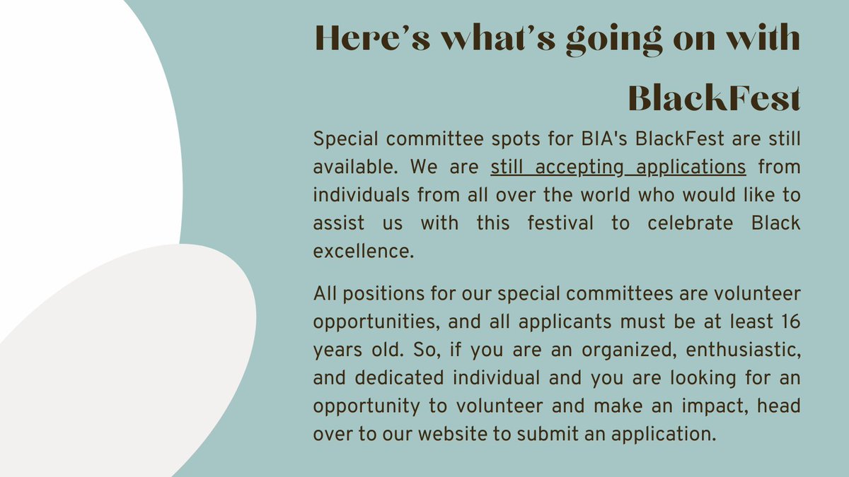 blackinclusion's tweet photo. Hello everyone! We hope you've all been doing well. Here's an update on what's been going on with PSAB and BlackFest.

We're still accepting donations and applications, so head over to our website or click the link in our bio to donate, apply or do both!

#biayyc #psab #blackfest https://t.co/70xf4t7vc3