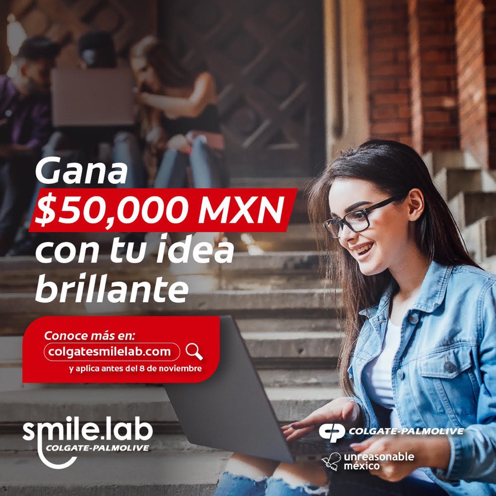 TecNM_MX's tweet image. #ComunidadTecNM
Colgate-Palmolive está buscando talento universitario a través de SmileLab.

#SmileLab es el reto universitario de innovación abierta, donde podrías ganar $50,000 pesos y la oportunidad de hacer tu proyecto realidad de la mano de Colgate-Palmolive.