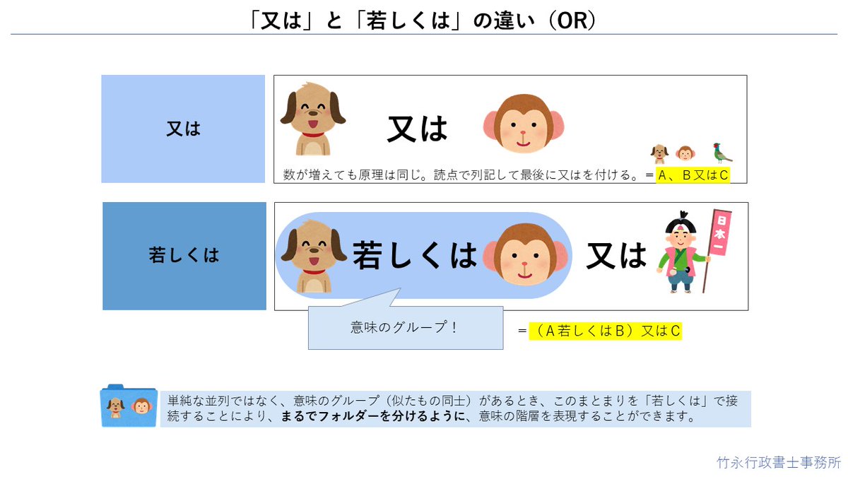 若しくは 又は 違い