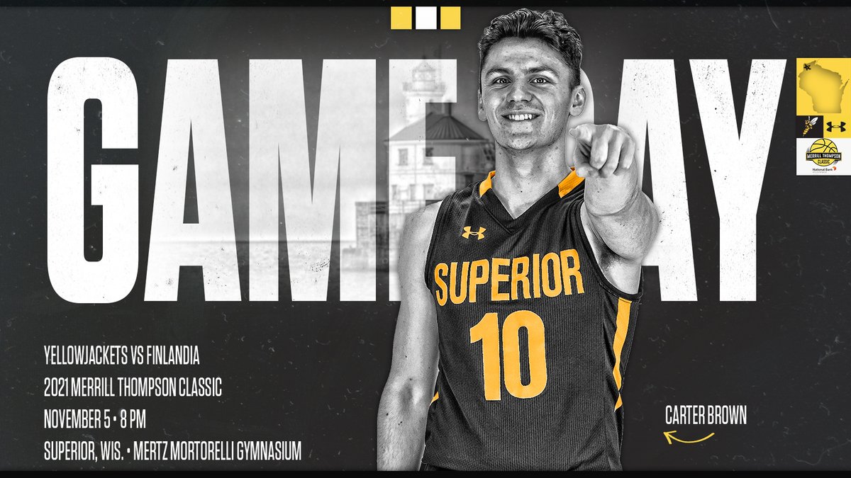 🏀 GAME DAY 🏀
🆚 Finlandia
🕖 8 p.m.
📍 Superior, Wis. — Mertz Mortorelli Gymnasium
🎉 2021 Merrill Thompson Classic Presented by National Bank of Commerce
📈 bit.ly/3o21cnw
📹 bit.ly/3gNjlm6

#WeAreSuperior