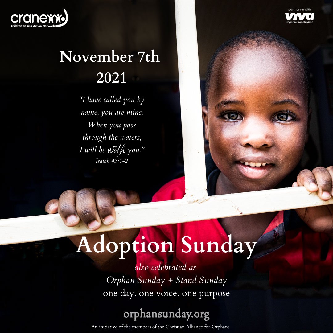 CRANENetworkUG's tweet image. Followers of Christ across the globe are uniting on behalf of every orphan, foster child and vulnerable child. Join in as we speak out in churches and communities around the world.

 #OrphanSunday #WITH #CAFO #OVC #FosterCare #Adoption #GlobalOrphanCare #OneDayOneVoiceOnePurpose