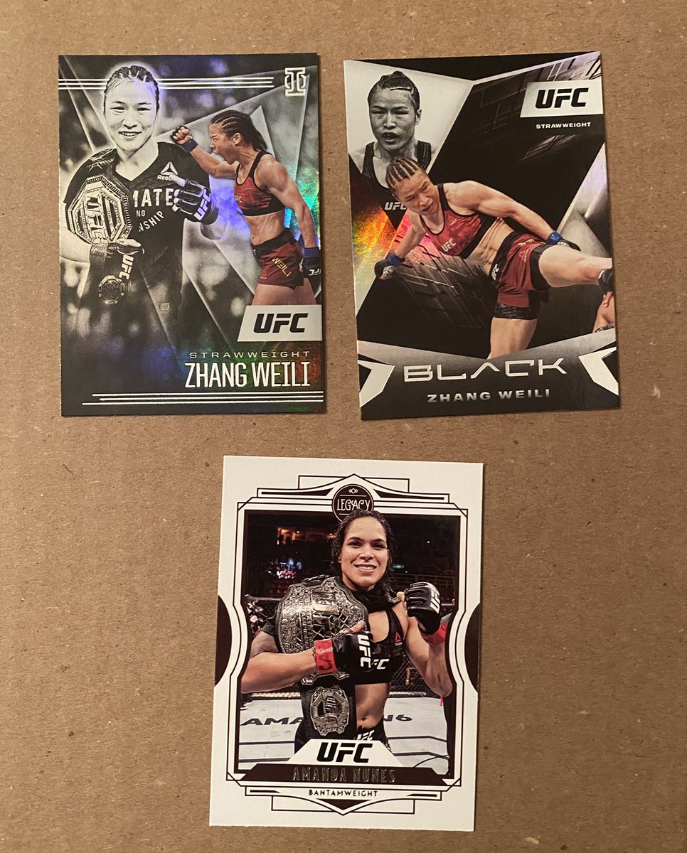 $1 each Zhang Weili and Amanda Nunes! See pinned tweet for sale and shipping info. @sports_sell @CardboardEchoes https://t.co/bPfntTIPQa