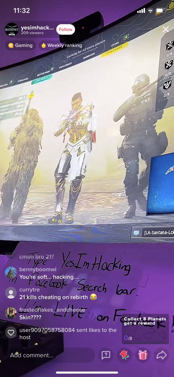 JRiosTheRapper's tweet photo. @ModernWarzone 
There a hacker live on TikTok and face book hacking on warzone and I have the proof here you go please ban this guy https://t.co/eHbZkqLPWU