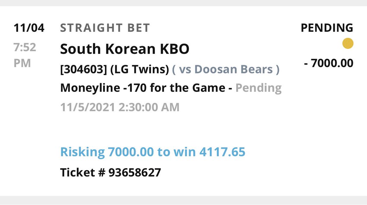 chasing6figures's tweet image. #KBO MAX BET ⚾️

Twins ML