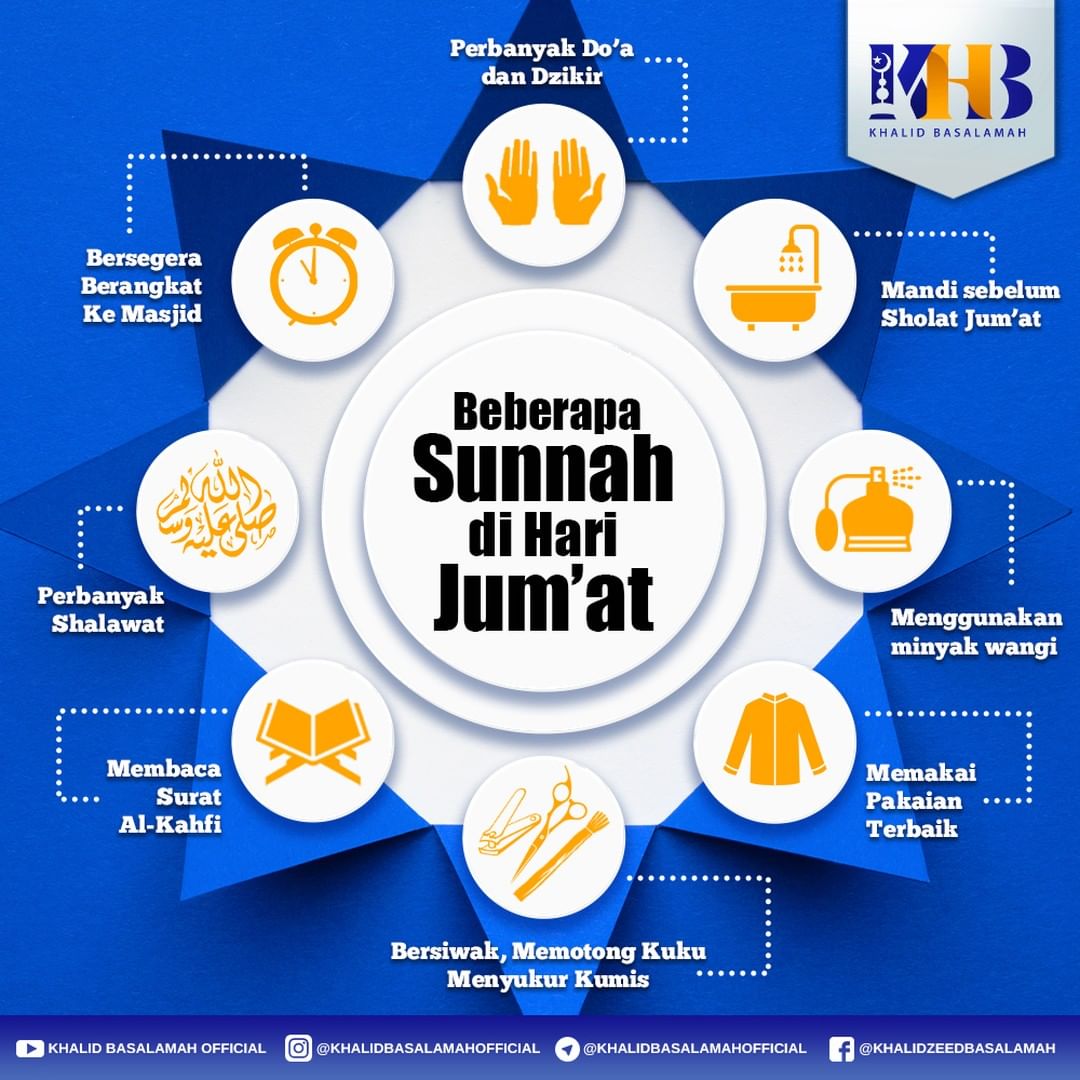 BEBERAPA SUNNAH DI HARI JUMAT!
Semoga Allah Ta'ala mudahkan kita selalu dalam mengamalkan sunnah-sunnah nabi Muhammad Shallallahu Alaihi Wasallam
📌  Gabung dalam Channel KHB Official:
t.me/khalidbasalama…
#khalidbasalamah #khalidbasalamahofficial #ustadzkhalid #JumatBerkah