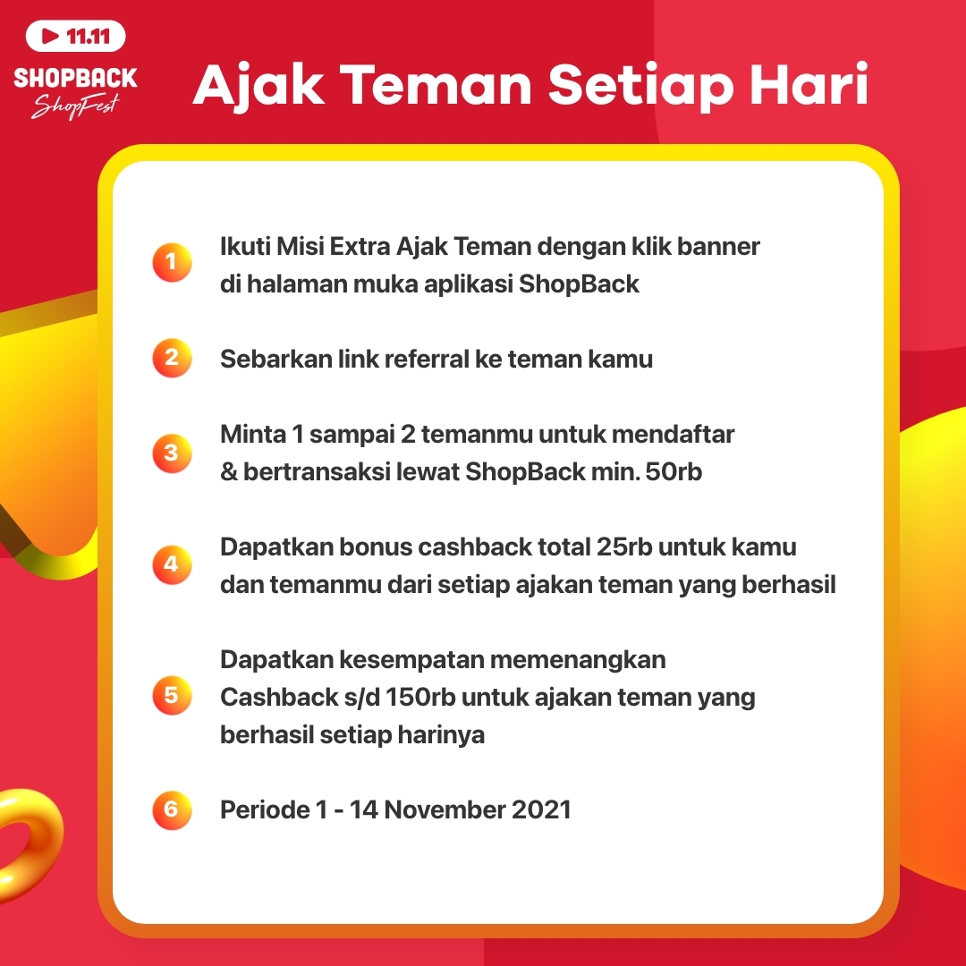 ShopBackID's tweet photo. Siapa yang mau total CASHBACK 100K nih! Cuuus LIKE, REPLY dan RETWEET TWEET INI! ❤️
Caranya:
1. FOLLOW Twitter @ShopBackID
2. REPLY tweet ini dengan “#MulaidariShopBack” sebanyak-banyaknya, RETWEET & LIKE tweet ini yaa.
Cuma s/d 11 November 2021! GO! https://t.co/SzAEwzHVfF