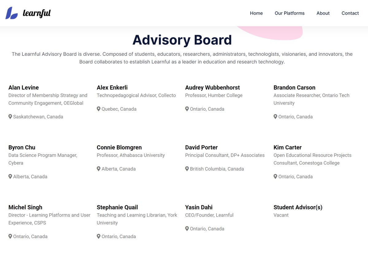 Have you met the #Learnful Advisory Board?

If you are part of the #OER, #OpenEducation, or #EdTech communities, chances are you've bumped into one of our estimeed Advisors!