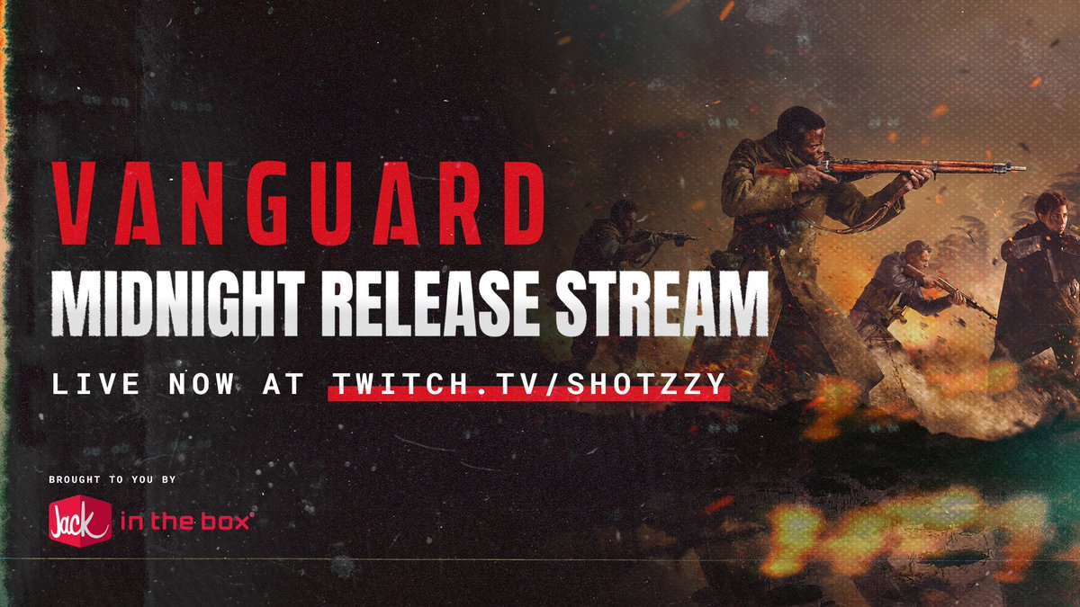 We’re LIVE with some Vanguard Kickoff Tourneys. Be sure to stop by for a chance to win a gifted sub from @JackBox twitch.tv/shotzzy
