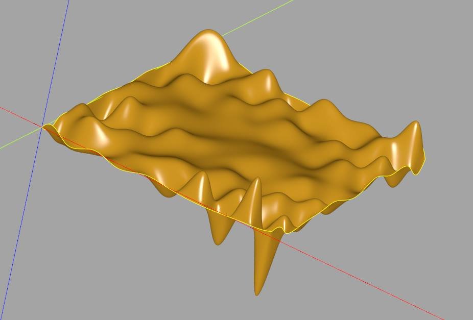 caterpillar's tweet image. Well...CadQuery ... perlin noise ... XD

#python
#CadQuery