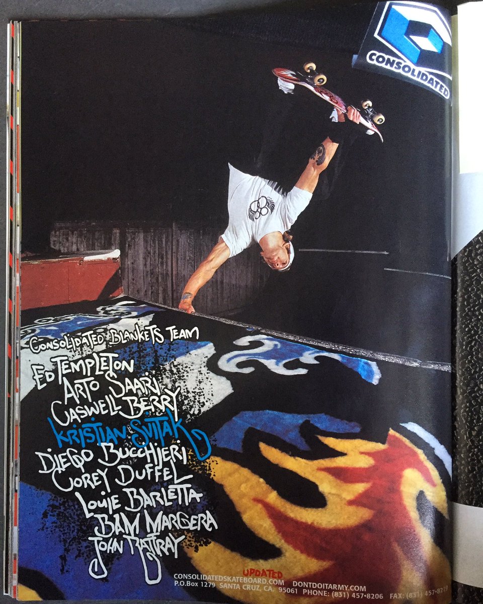 KristianSvitak's tweet photo. Upside Down.
Back when I was on the @consolidatedskateboards blanket team. The coziest team in skateboarding.
@thrashermag May 2004.
.
.
.
.
#streetplant
#streetplantbrand
#streetplantbattalion
#streetscoundrelstreetfiendclub
#KillTheKool
@StreetPlant
@killthekool https://t.co/paZlNRTCoy