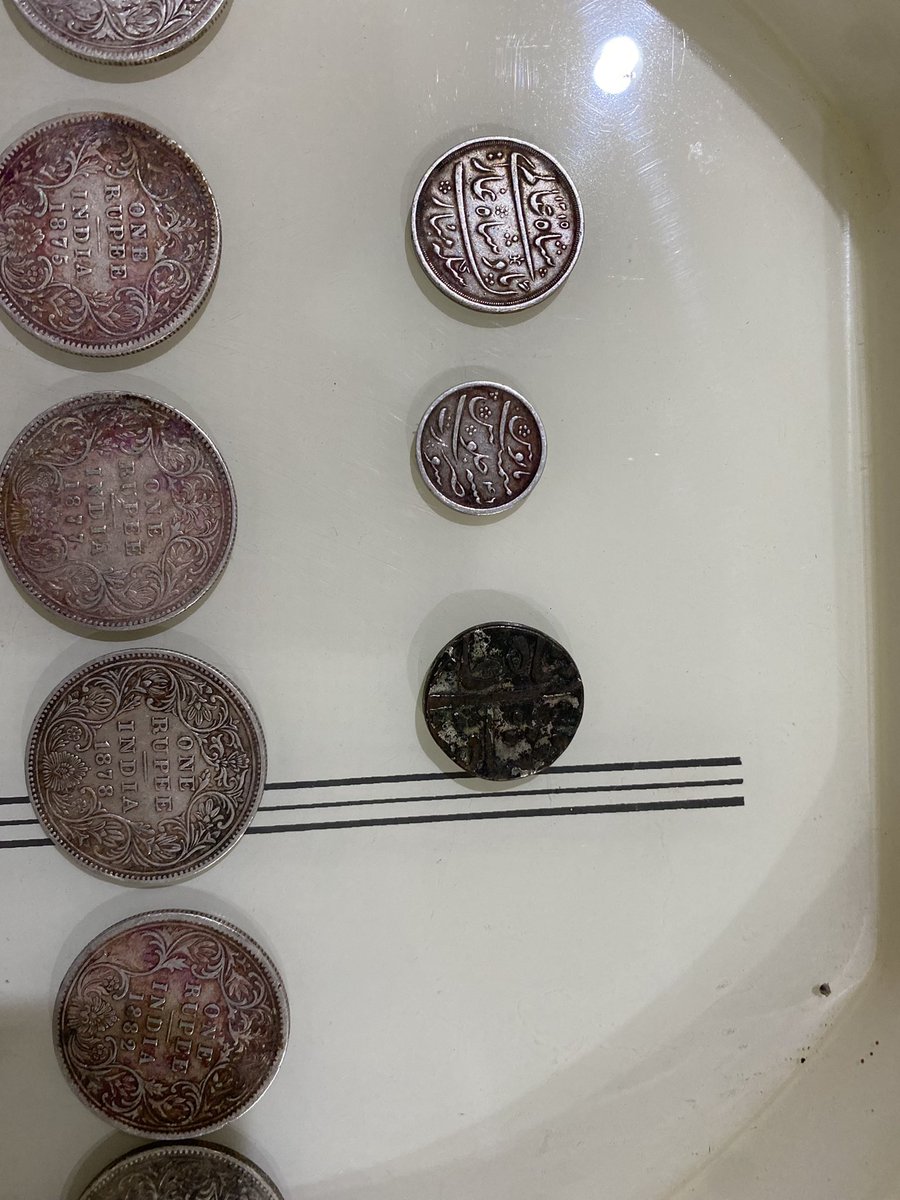 #Diwali treasure hunt.. 

One rupee coins from 1862 and few #MughalEra coins