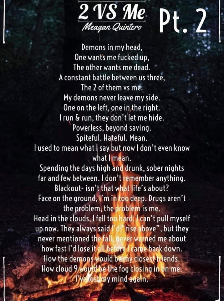 PShmoetry's tweet photo. This weeks poetic contributions to our “#Fragile” theme!

First two poems by Meagan Quintero
IG:https://t.co/9WMD3IIwi0 

Third poem by Leslie Lea
IG:thebohemianoutpost 

#poetryshmoetry #poetrycommunity #poems #demons #control #cage #damage #sobriety #cloudnine #scabiosas #poet https://t.co/uRKNL6WXlK