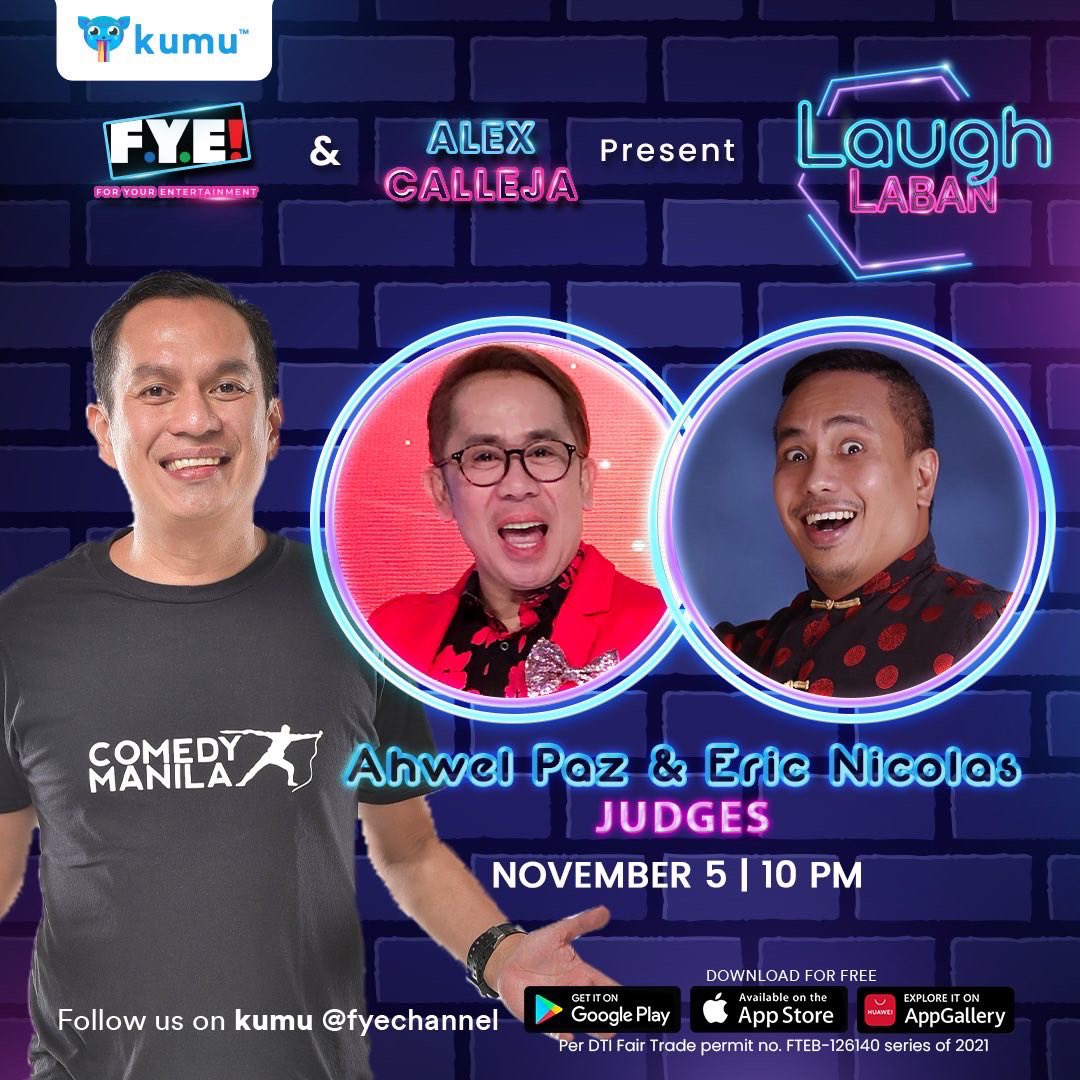 starmagicphils's tweet photo. Head to head na ng Top 6 contestants mula sa Top 12 ng #LaughLaban! Sino nga ba ang mapupunta sa Winners at Losers bracket? Abangan yan ngayong gabi at 10PM @fyechannel on kumu! Still don’t have kumu app? Use this link to download: https://t.co/3gk1RQikXf https://t.co/PzXrAjxH0K