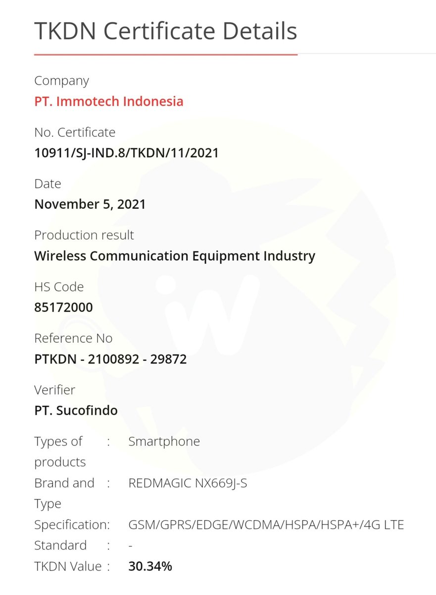 TechyPreacher's tweet photo. Nubia Red Magic 6S Pro receives the TKDN certification

More on👇:
@TechyPreacher

#nubia #redmagic6s 
#RedMagic 
#Nubia #RedMagic6sPro https://t.co/vpI3S1T2L5