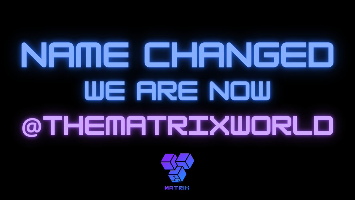 WORLD3_AI's tweet image. 🚨IMPORTANT ANNOUNCEMENT🚨

We have changed our Twitter Username to @theMatrixWorld

Help us spread the word!

@flow_blockchain @dapperlabs 
#MatrixWorld #onFlow