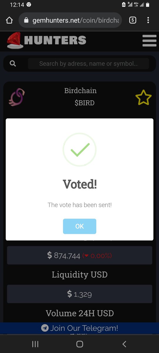 Hello Dear Birdchainians , Traders and Holders Of $BIRD

Vote Our <a href="/birdchain_io/">Birdchain</a> at :  gemhunters.net/coin/birdchain/

Your Effort is a Big Support ! Please Vote 🚀💰

#GemHunter #BirdChain #BSC #USD