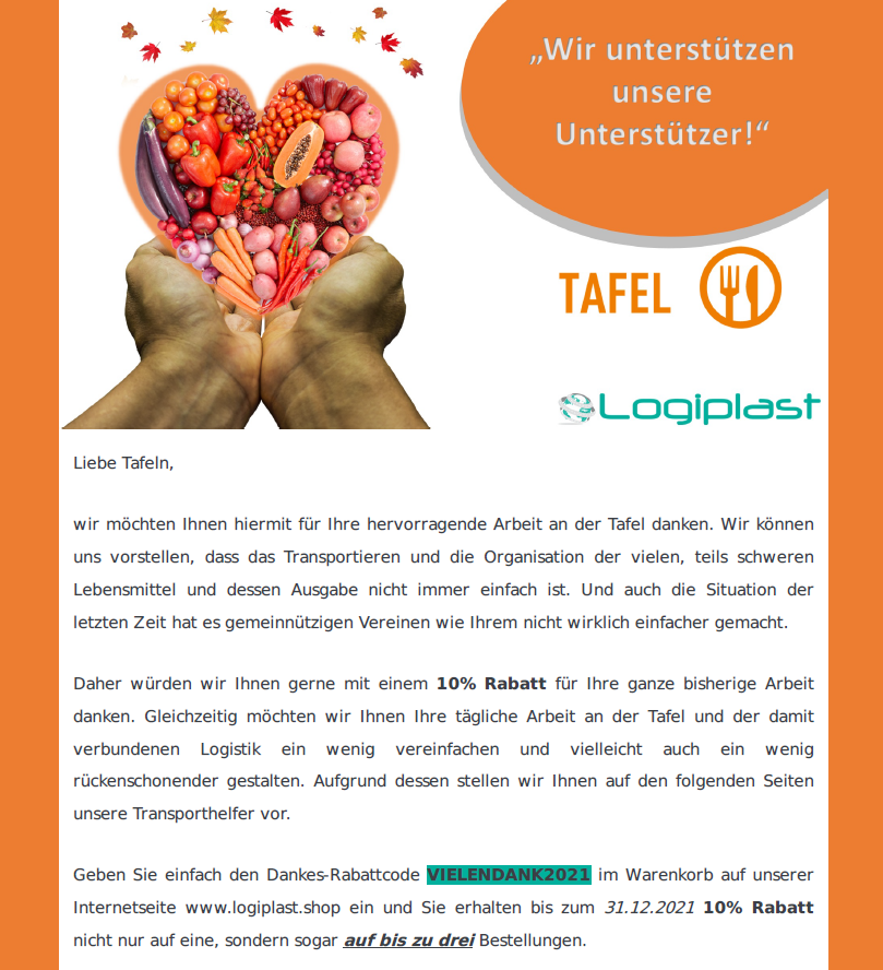 Logiplast1's tweet photo. #Tafel #sozialarbeit #soziales #gemeinützig #Tafeldeutschland #logiplast #rabattcode #freiwilligendienst #transportroller #ekiste #transport #fleischerkiste #gemüsekiste #obstkiste #aufbewahrungsbox #sozialerdienst #ausgabestelle https://t.co/ELCSwLyy6Z