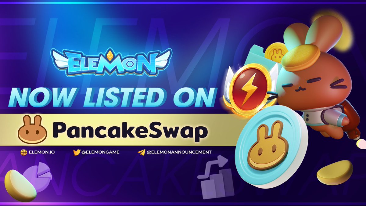 🚀🚀🚀 ELEMON OFFICIAL ANNOUNCEMENT! THE SMART CONTRACT IS LIVE NOW! 🚀🚀🚀

⚡️ELMON is now listed on Pancakeswap!

✅ ELMON contract: 0xE3233fdb23F1c27aB37Bd66A19a1f1762fCf5f3F

#Elemon #ELMON