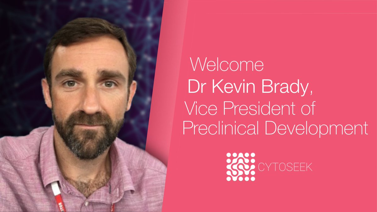 CYTOSEEK's tweet photo. 'We are delighted to welcome Kevin to the CytoSeek team at this important stage of the company’s development to help us strengthen our development capabilities... ’ Dr Carolyn Porter, CEO. Read the press release here: https://t.co/s4PNHVc4s3 https://t.co/r8wLOOzWqU