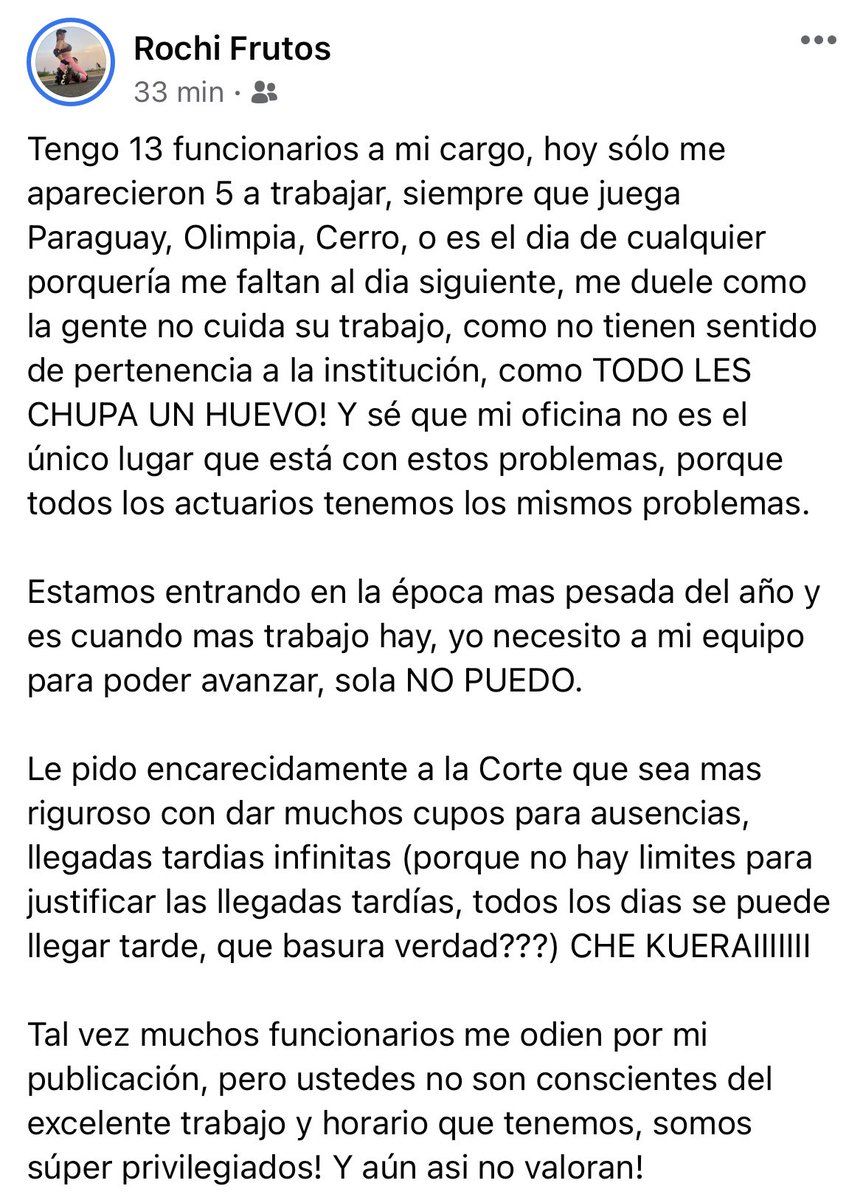 manuelrierad's tweet image. Rossana "Rochi" Frutos. 
5º turno, civil, Asunción.
Una actuaria judicial diferente. 
👏👏👏👏👏