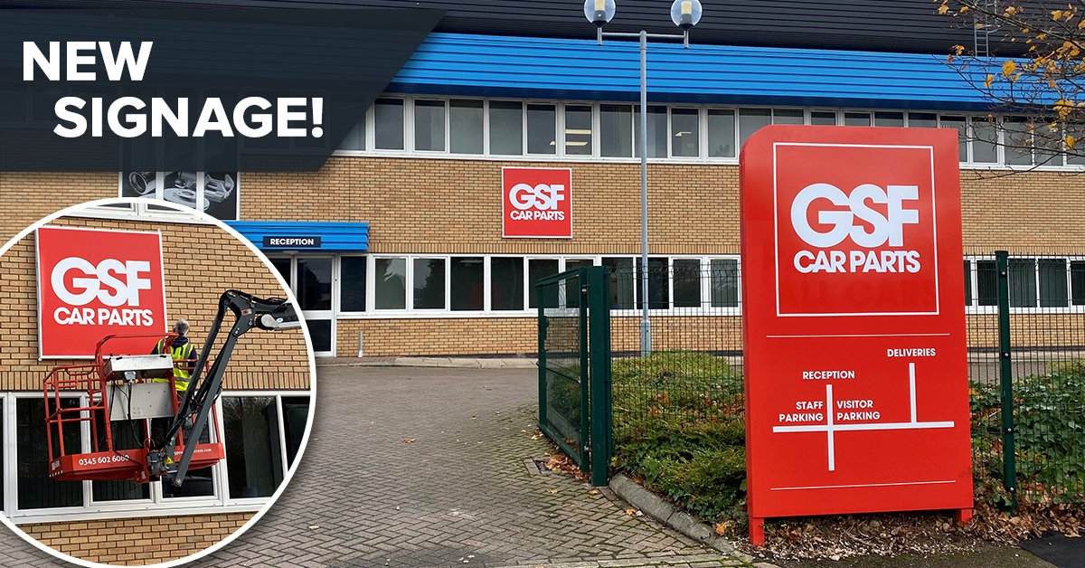We are motoring ahead with our national re-brand to GSF Car Parts as our National distribution centre at Midpoint receives its brand new signage this morning!

Each branch will receive their own updated building signage over the coming months.
 
More updates for you very soon!