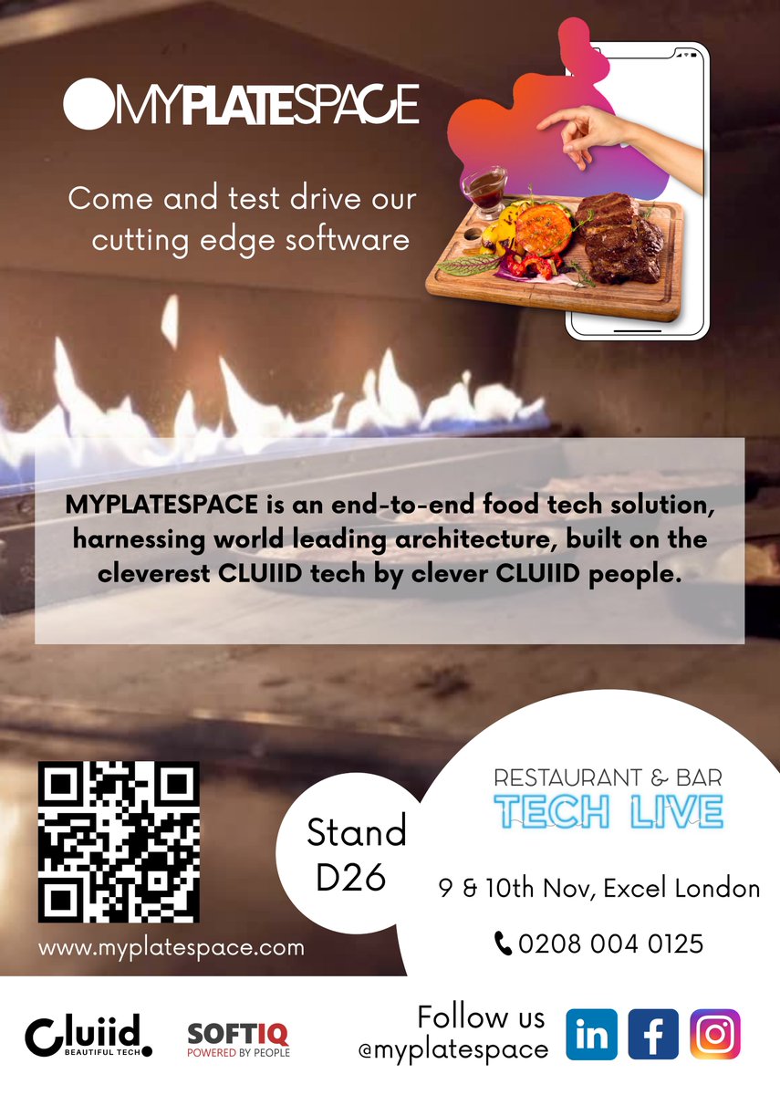 This week we've had the pleasure to bring MyPlateSpace to <a href="/ExCeLLondon/">Excel London</a>  with this year's @RestTechLive .
What a wonderful couple of days we had.
We thank everyone who stopped by at stand 26 to say hi and to know more about our offering. It's been truly insightful.