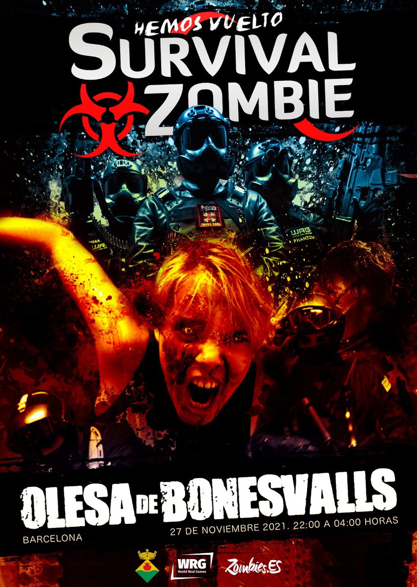 SurvivalZombie's tweet photo. ¡BARCELONA! ¡Allá vamos con 2 eventos! 🧟🧟🧟

📍 EVENTO #SZCAMPOTROKEN EN TERRASSA el 19.11.21 EN CAMPO PRIVADO
El evento que se iba a realizar en Poble Espanyol se traslada al campo privado de Terrassa #CampoTroken  ¡y ahora con 1h más de juego! https://t.co/Lf1mrA7cW0