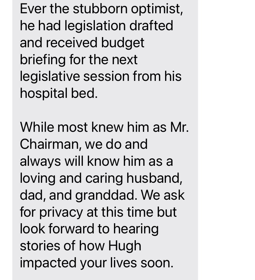 AveryGWilks's tweet photo. Full statement from @HughKLeatherman’s family on his passing

https://t.co/5bus0oZO57 https://t.co/3Flq05mRbw