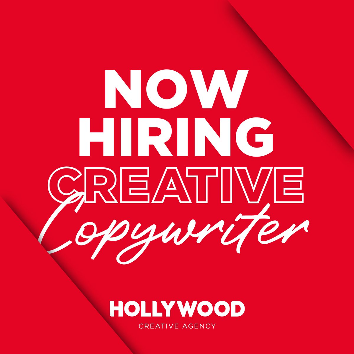 If you’ve ever dreamed of being part of the Hollywood team… now’s your chance  to make it come true 😉.

We’re looking for a Creative #Copywriter to join our busy team creating clever content for social media, websites and blogs for clients.

Contact: hello@hollywoodagency.co.uk
