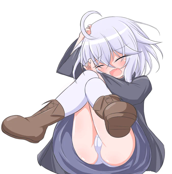 絵434号「次回作主人公さん」
やられ立ち絵(尻もち追撃)

本能的に身体を丸めて防御しているのでパンツが見えてしまっても仕方がないことなのです...。 