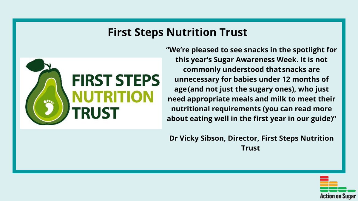 ActionSaltSugar's tweet photo. Thank you @1stepsnutrition for your support this #SugarAwarenessWeek #SnackingonSugar 
https://t.co/SQ02dML44S https://t.co/hd3jLwEupu
