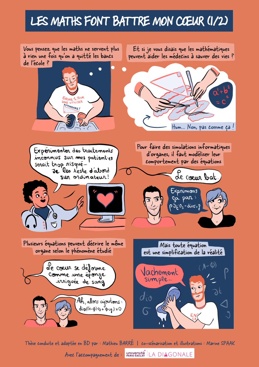 DiagonaleSaclay's tweet photo. 🔍💬👋 [LA #RECHERCHE SORT DE SA BULLE] #6

6 doctorant·es de l'@UnivParisSaclay, accompagné·es par l'illustratrice @Dans_Mon_Tiroir, se sont lancé le défi d'expliciter leur sujet de #thèse en #BD 📚

Voici les planches de Mathieu : "Les maths font battre mon cœur" 💓 Enjoy ! 🌞 https://t.co/0H4qhWDeL4