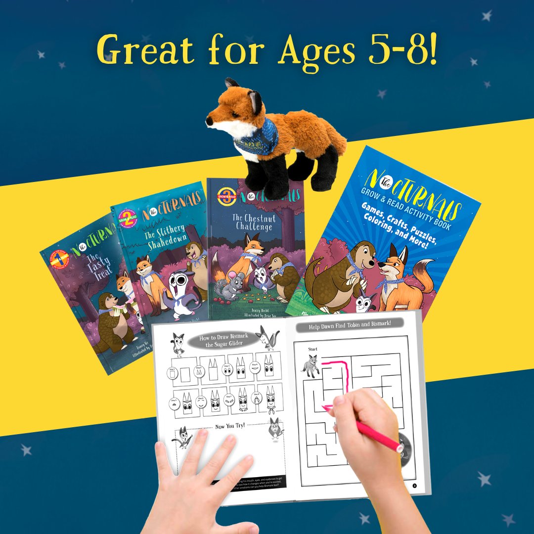 fabled_films's tweet photo. Packed with Fun—The Nocturnals Grow & Read Activity Box would make the perfect gift for kids ages 5-8! Link to the box: https://t.co/5rBOVqixxt
#nocturnalsworld #activitybox #kidsactivities https://t.co/A7BF1192Pj