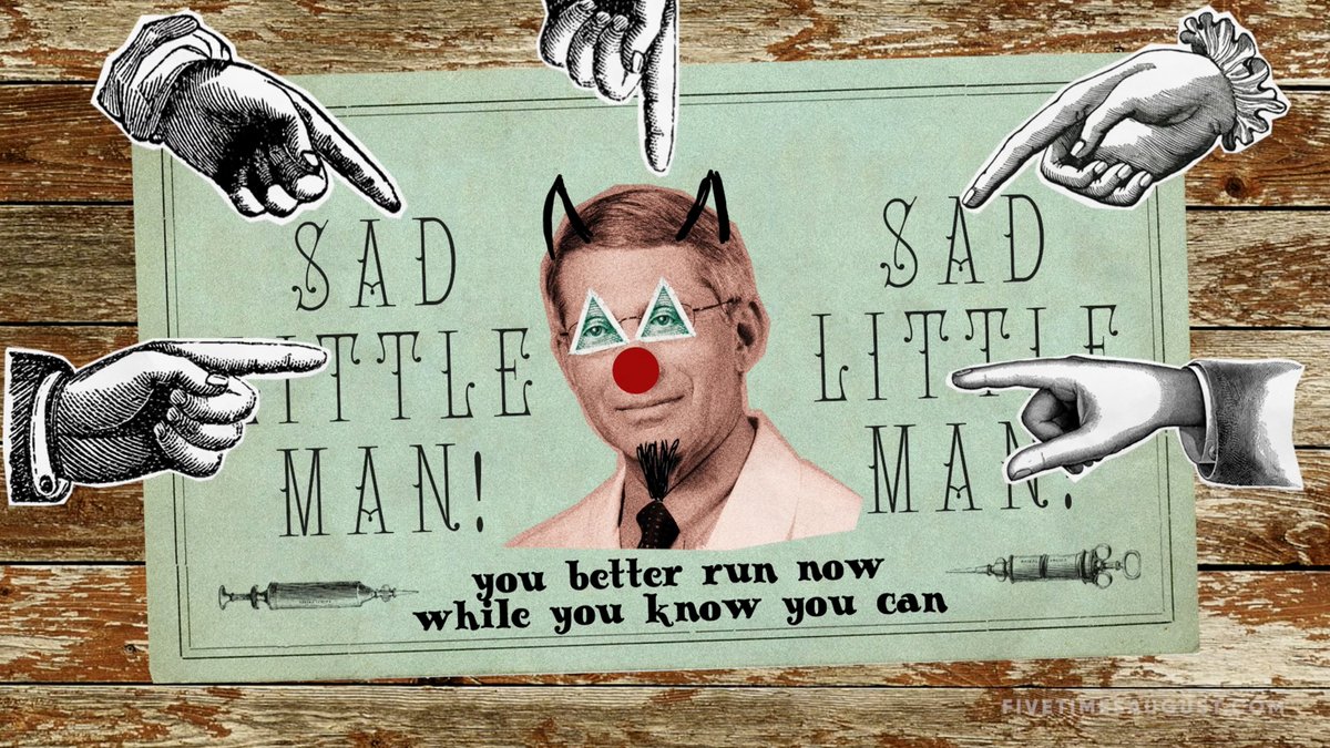 FiveTimesAugust's tweet image. NEW VIDEO: "Sad Little Man"

Watch/Share: youtu.be/6plsSlxOstQ

#Fauci
